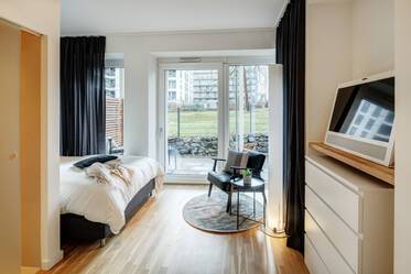 Elegante estudio con terraza y conserje
