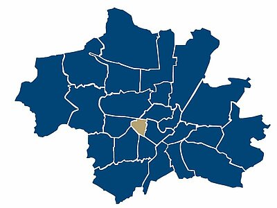 Ubicación del barrio de Schwanthalerhöhe en Múnich