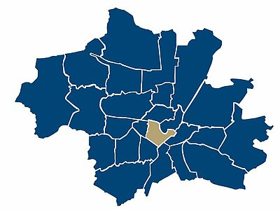 Ubicación del barrio Glockenbachviertel en Múnich